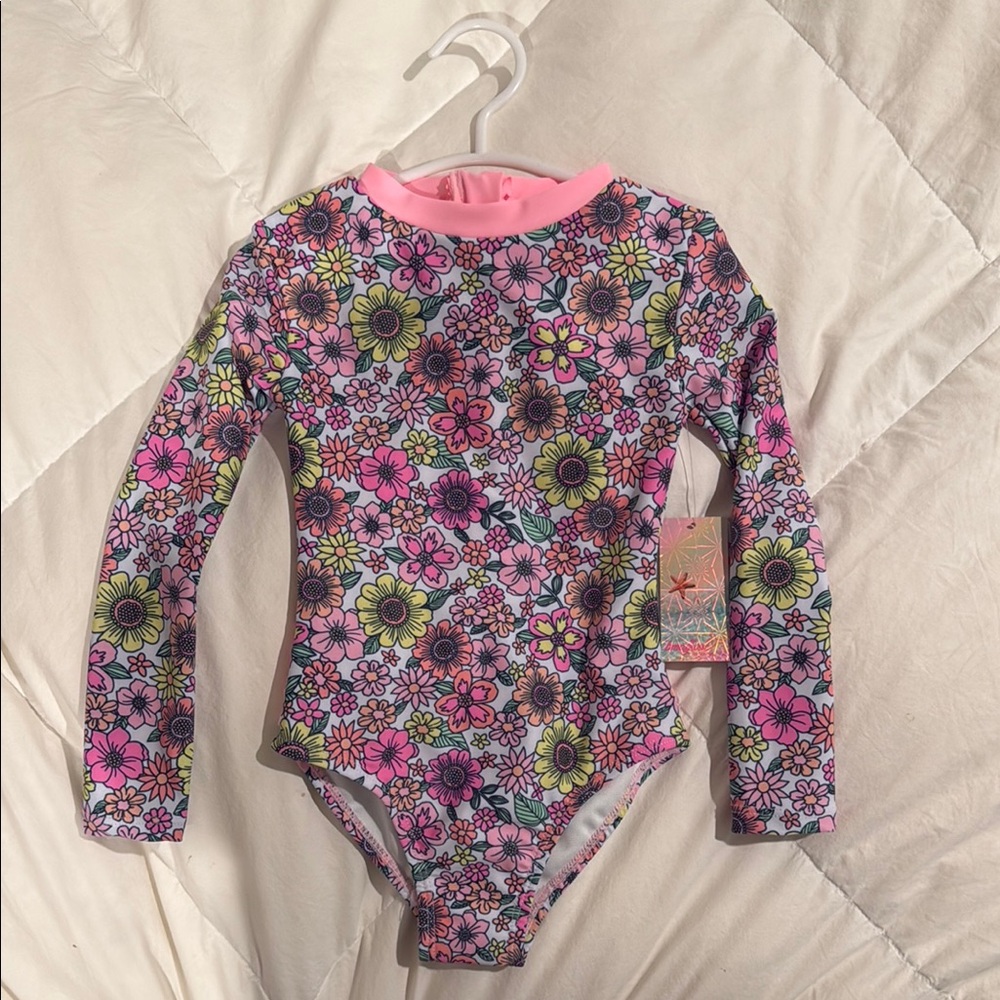 Floral Kids Swim One Piece